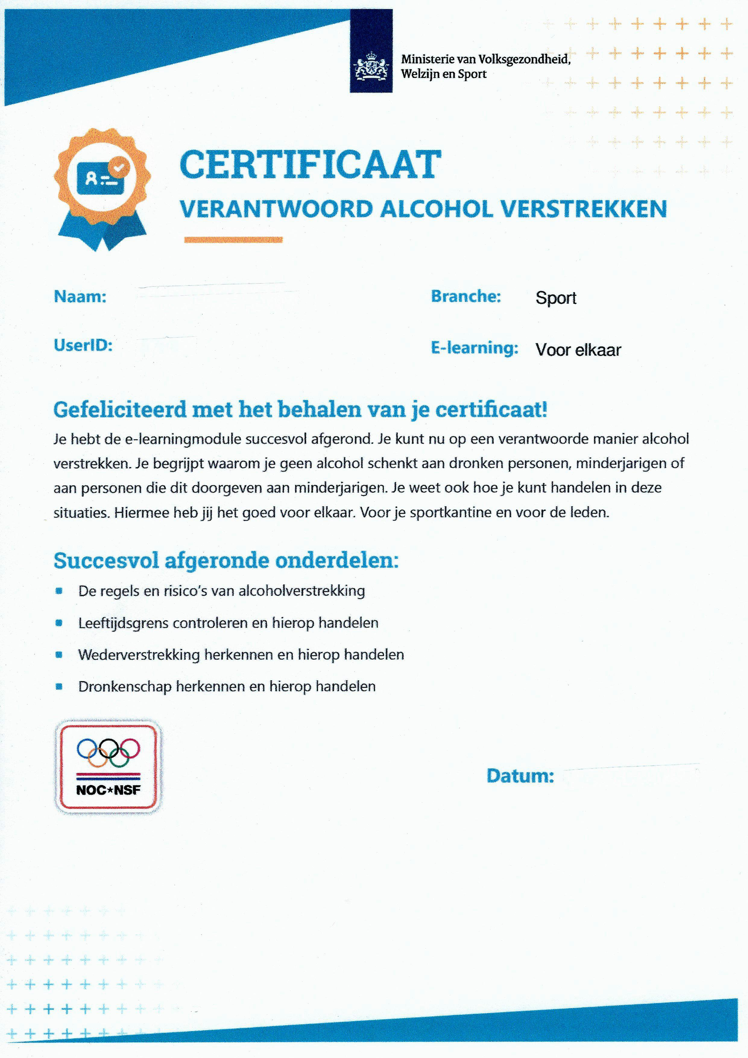 IVA certifiaat